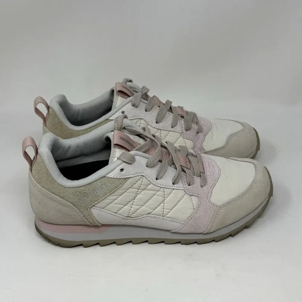 Merrell Alpine Shoes Womens 8.5 Oyster White Rose Pink Lace Up Sneakers